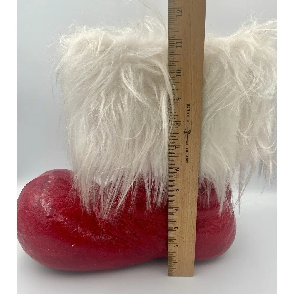 Vintage Paper Mache Large Santa Boot 11
